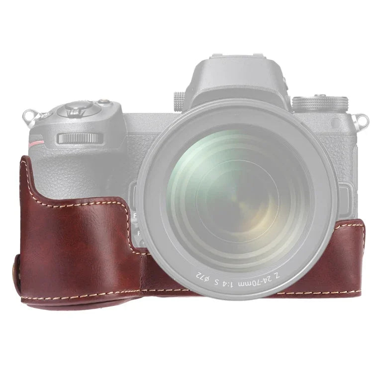 Đế ốp nửa máy ảnh bằng da PU ren 1/4 inch cho Nikon Z6 / Z7, Dành cho Nikon Z6