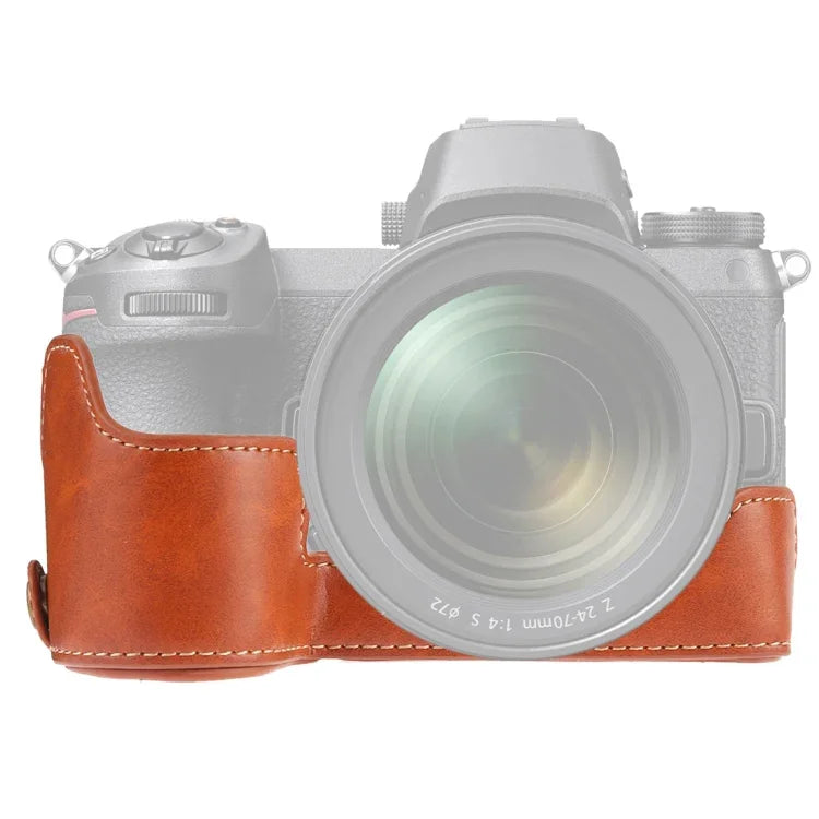 Đế ốp nửa máy ảnh bằng da PU ren 1/4 inch cho Nikon Z6 / Z7, Dành cho Nikon Z6