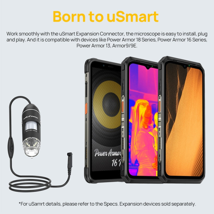 Kính hiển vi kỹ thuật số có dây Ulefone uSmart C01 cho Ulefone Armor 18 Series / 9 / 9E & Power Armor 16 Series / 13 / Armor Pad, uSmart C01