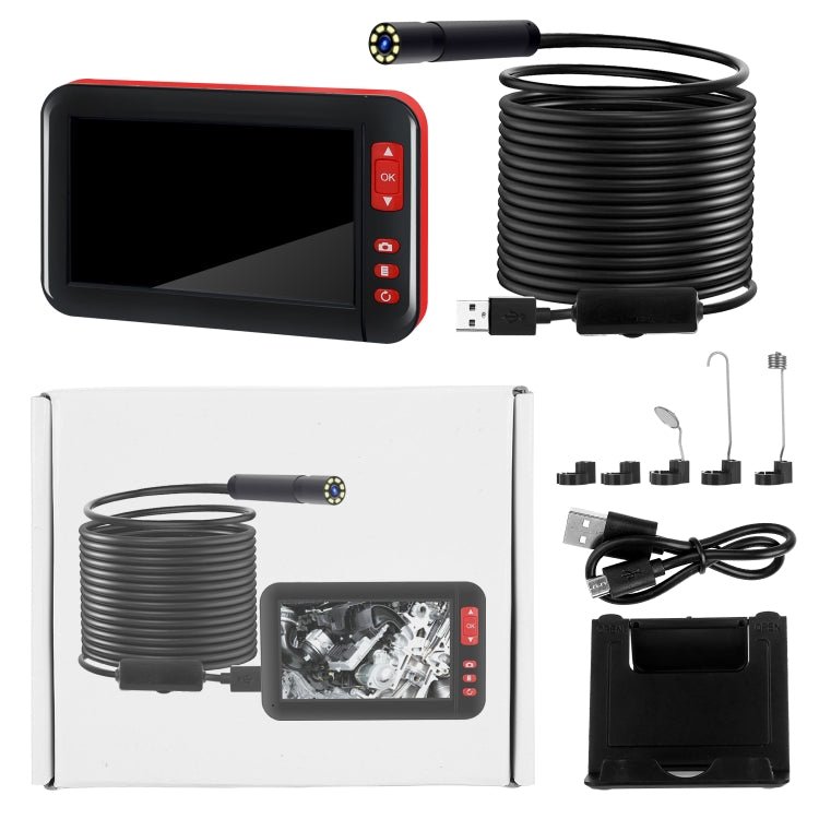 P20 Màn hình 4.3 inch hiển thị Nội soi kiểm tra HD1080P với 8 đèn LED, Chiều dài: 10m, Đường kính ống kính: 8mm, Dây cứng, Chiều dài: 10m, Dây cứng