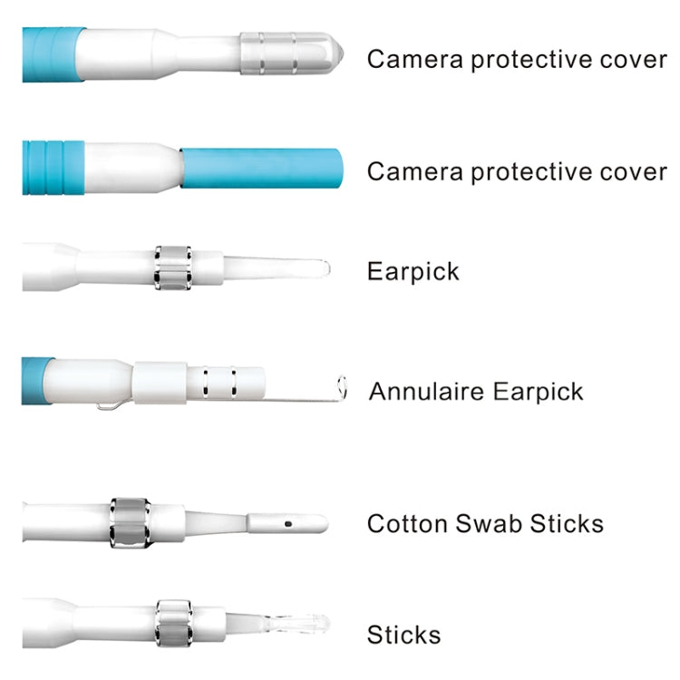 Dụng cụ làm sạch ráy tai HD 1,3 triệu điểm ảnh I98 với 6 đèn LED, đường kính ống kính: 5,5mm