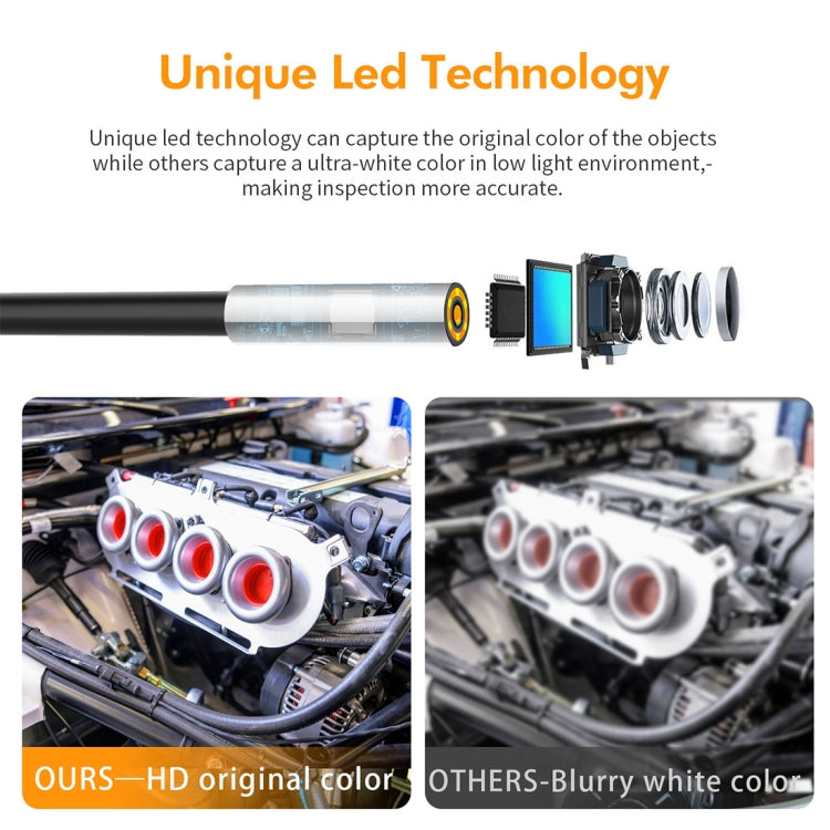 inskam107 Camera nội soi kỹ thuật số công nghiệp HD 3 trong 1 chống nước 3.9mm, Dây cáp mềm dài 5m