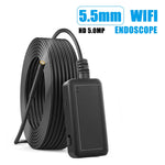 F220 Camera nội soi kiểm tra WIFI HD 5.0MP 5.5mm với 6 đèn LED, Chiều dài: 5m, Chiều dài: 5m