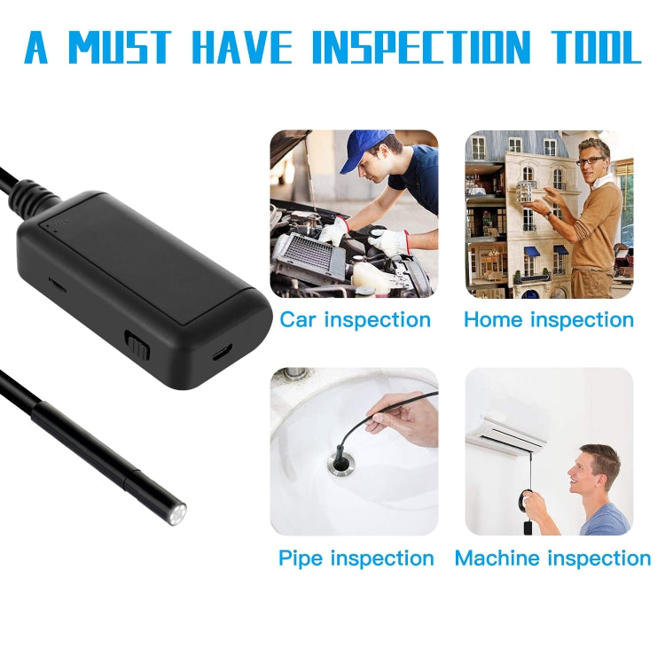 F220 Camera nội soi kiểm tra WIFI HD 5.0MP 5.5mm với 6 đèn LED, Chiều dài: 5m, Chiều dài: 5m