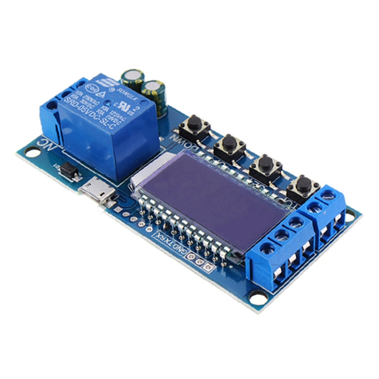 Module điều khiển thời gian trễ màn hình LCD kỹ thuật số Micro USB XY-LJ02 6-30V, công tắc hẹn giờ relay