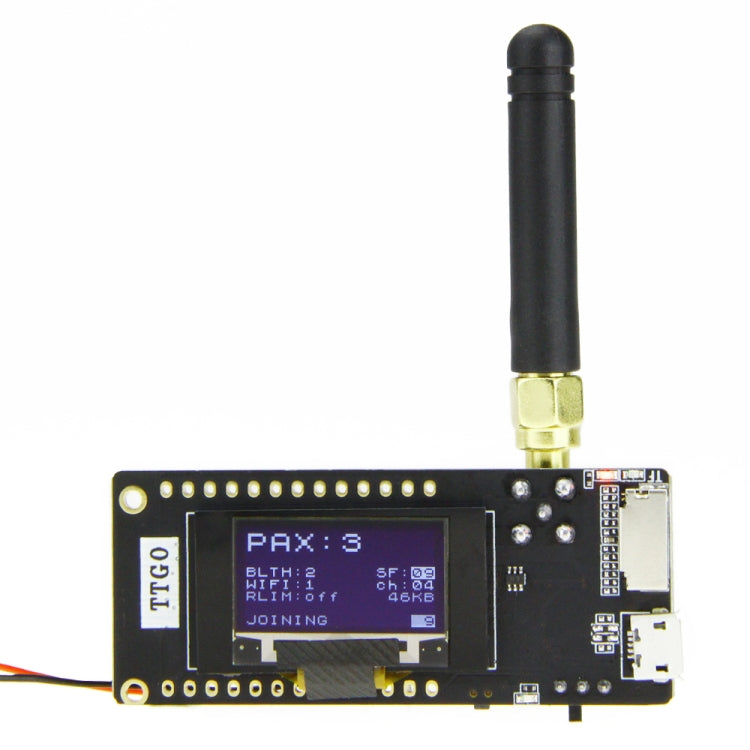 Module không dây TTGO LORA32 V2.1 ESP32 OLED 0.96 inch Bluetooth WiFi 915MHz SMA IP5306 kèm ăng-ten, 915MHz