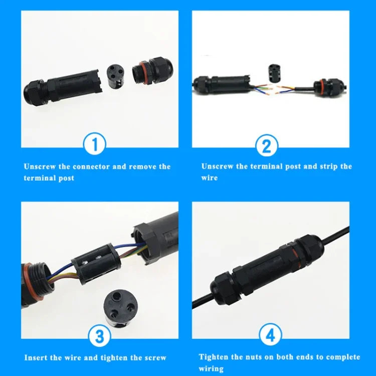 Đầu nối cáp chống nước IP68 3 chân loại T XY25, XY25(T3)