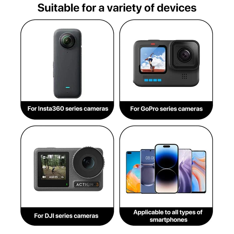 Tay cầm mở rộng bằng nhôm cho GoPro, Insta360, DJI và các camera hành động khác