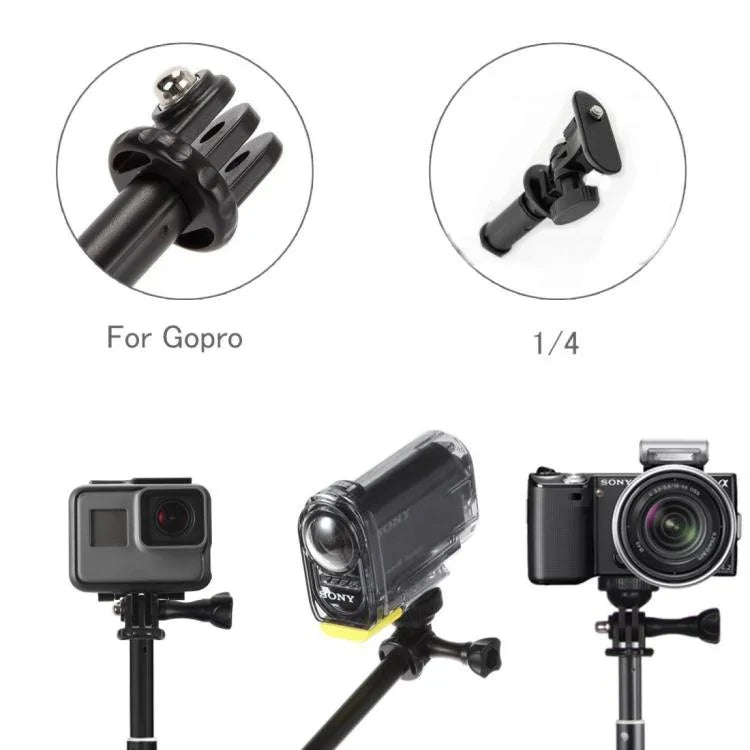Gậy tự sướng hợp kim nhôm đa năng có adapter, Chiều dài: 25-75cm, Chiều dài: 25-75cm