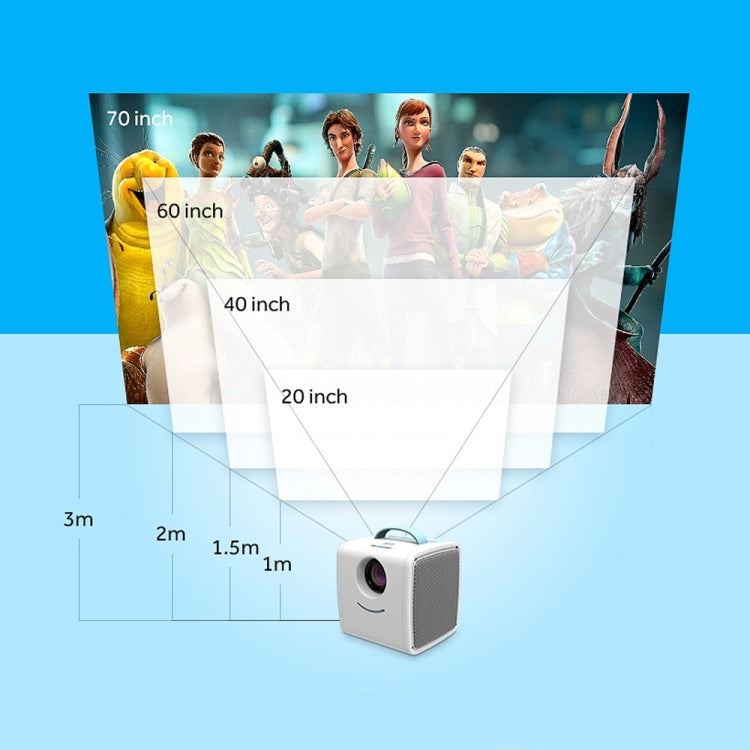 Máy chiếu video trẻ em W-S1 10W 30 Lumens công nghệ LCD HD 1080P, hỗ trợ AV / USB / thẻ Mini SD / HDMI / âm thanh
