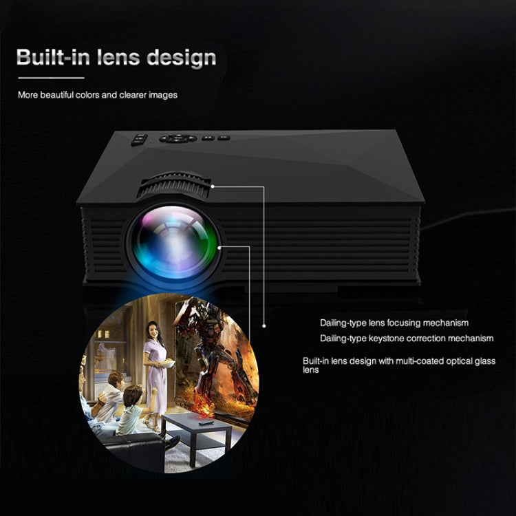 Máy chiếu LED đa phương tiện rạp hát tại nhà UC68 80ANSI 800x400 HD 1080P, hỗ trợ USB/SD/HDMI/VGA/IR, UC68 800x400