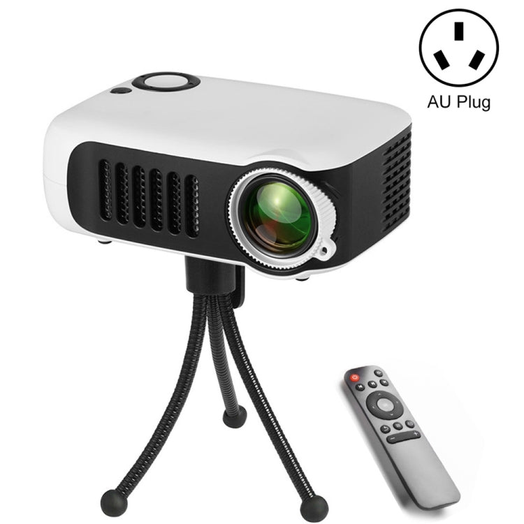 Máy chiếu di động A2000 800 lumen LCD cho rạp hát tại nhà, hỗ trợ 1080P, phích cắm AU