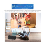 Máy chiếu di động A2000 800 lumen LCD cho rạp hát tại nhà, hỗ trợ 1080P, phích cắm UK