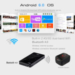 Máy chiếu thông minh mini 4K Ultra HD P09 di động với điều khiển từ xa hồng ngoại, Amlogic S905X 4 nhân A53 lên đến 1.5GHz Android 6.0, 1GB+8GB, hỗ trợ WiFi 2.4G/5G, Bluetooth, thẻ TF