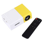 YG-300 0.8-2M 24-60 inch 400-600 Lumen Máy Chiếu LED Rạp Hát Gia Đình HD với Cáp Chuyển Đổi Video 3 trong 1 & Điều Khiển Từ Xa, Kích Thước: 12.6 x 8.6 x 4.6 cm, Phích Cắm EU