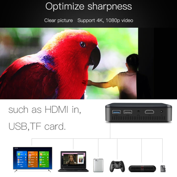 D13 2+16G Máy Chiếu Mini Bỏ Túi 854 x 480 Android 7.1.2 4K DLP Thông Minh Cầm Tay LED WIFI Rạp Hát Gia Đình, Hỗ Trợ USB / TF / HDMI