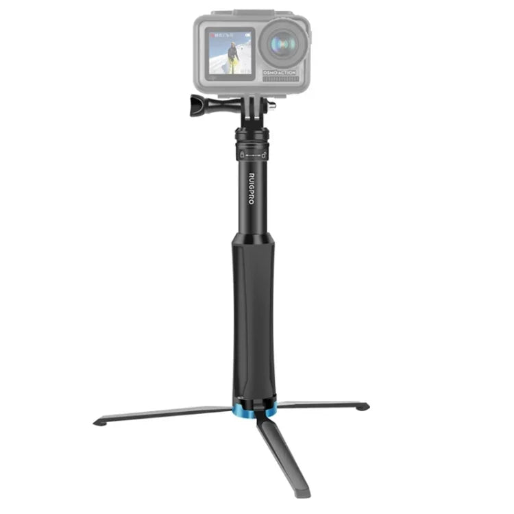 Chân đế cầm tay liền khối RUIGPRO Gậy selfie Monopod kéo dài cho GoPro, Insta360, DJI và các máy quay hành động khác, Màu đen