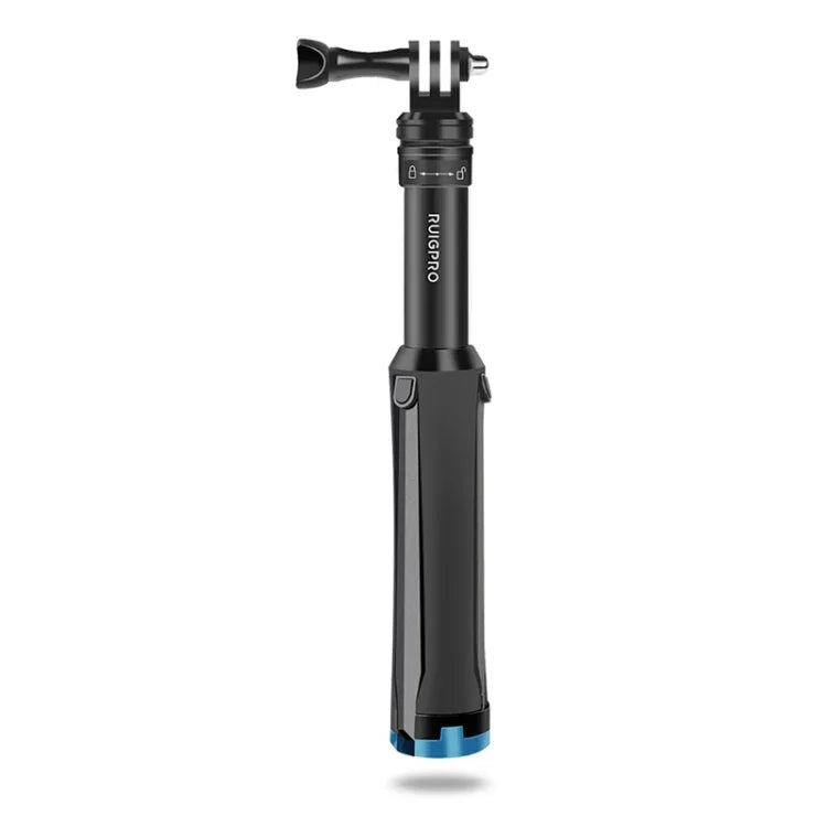 Chân đế cầm tay liền khối RUIGPRO Gậy selfie Monopod kéo dài cho GoPro, Insta360, DJI và các máy quay hành động khác, Màu đen