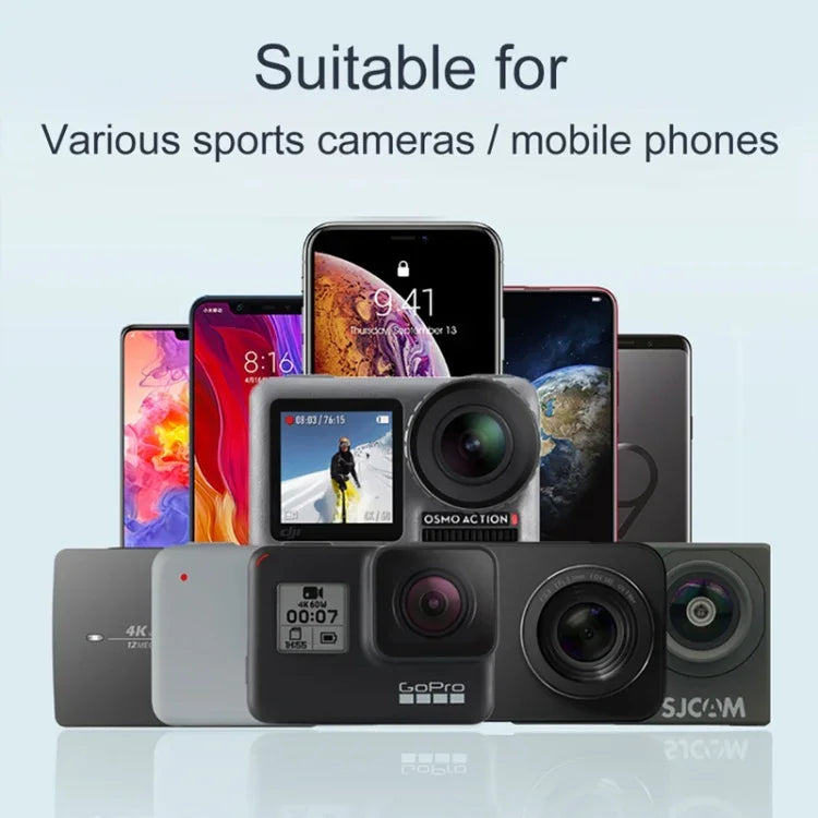 Chân đế cầm tay liền khối RUIGPRO Gậy selfie Monopod kéo dài cho GoPro, Insta360, DJI và các máy quay hành động khác, Màu đen