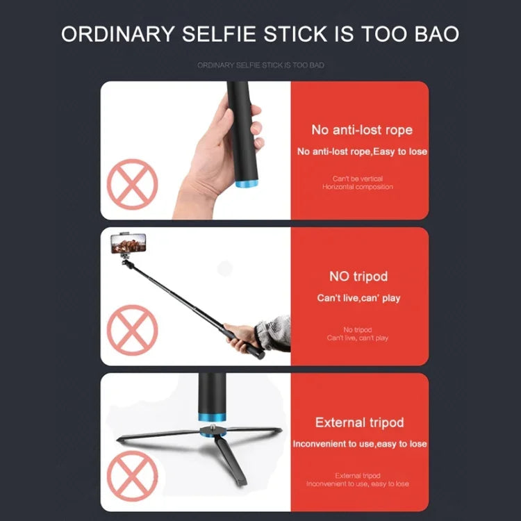 Chân đế cầm tay liền khối RUIGPRO Gậy selfie Monopod kéo dài cho GoPro, Insta360, DJI và các máy quay hành động khác, Màu đen