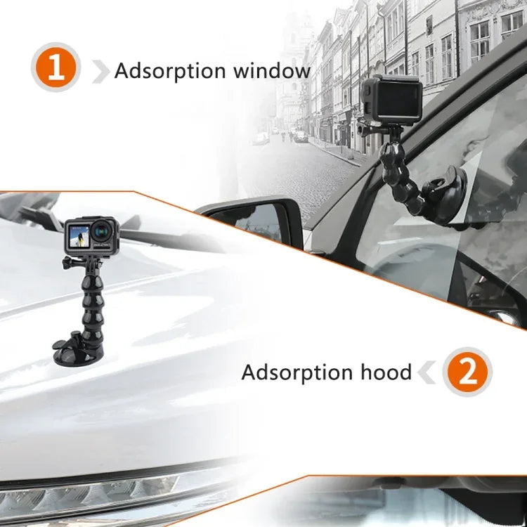 Giá kẹp chân đế hút Jaws Flex cho GoPro, Insta360, DJI và các máy quay thể thao khác, Kẹp Jaws Flex