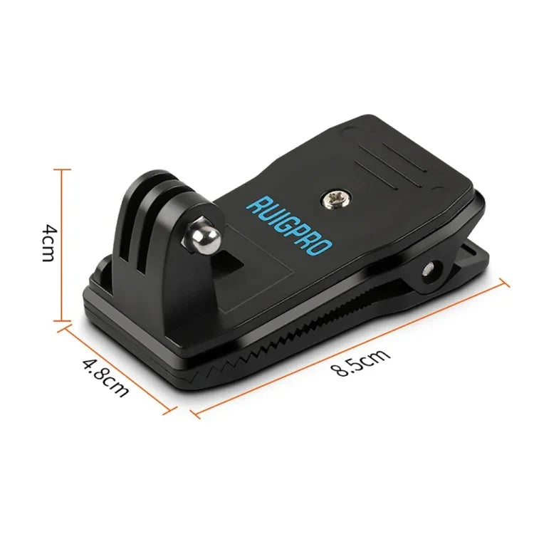 Giá kẹp gắn ba lô xoay 360 độ RUIGPRO Rec-Mounts với vít cho GoPro, Insta360, DJI và các máy quay hành động khác, Kẹp xoay 360 độ