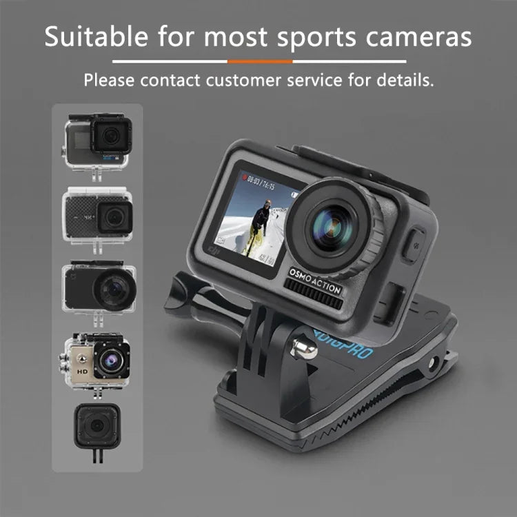 Giá kẹp gắn ba lô xoay 360 độ RUIGPRO Rec-Mounts với vít cho GoPro, Insta360, DJI và các máy quay hành động khác, Kẹp xoay 360 độ
