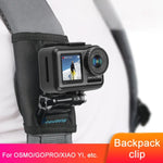 Giá kẹp gắn ba lô RUIGPRO móc và vòng dán với vít cho GoPro, Insta360, DJI và các máy quay hành động khác, Kẹp móc và vòng dán