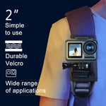 Giá kẹp gắn ba lô RUIGPRO móc và vòng dán với vít cho GoPro, Insta360, DJI và các máy quay hành động khác, Kẹp móc và vòng dán