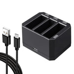 Bộ sạc pin ba USB với đèn báo LED cho DJI OSMO Action, Bộ sạc