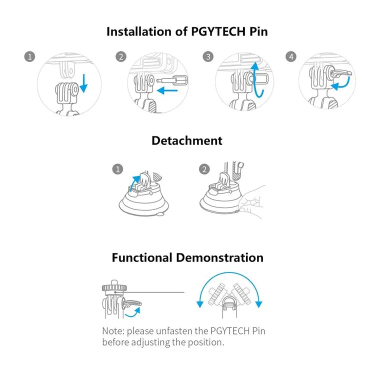 PGYTECH P-GM-132 Giá đỡ điện thoại bằng cốc hút cho camera hành động DJI Osmo Action & GoPro 8/7, P-GM-132