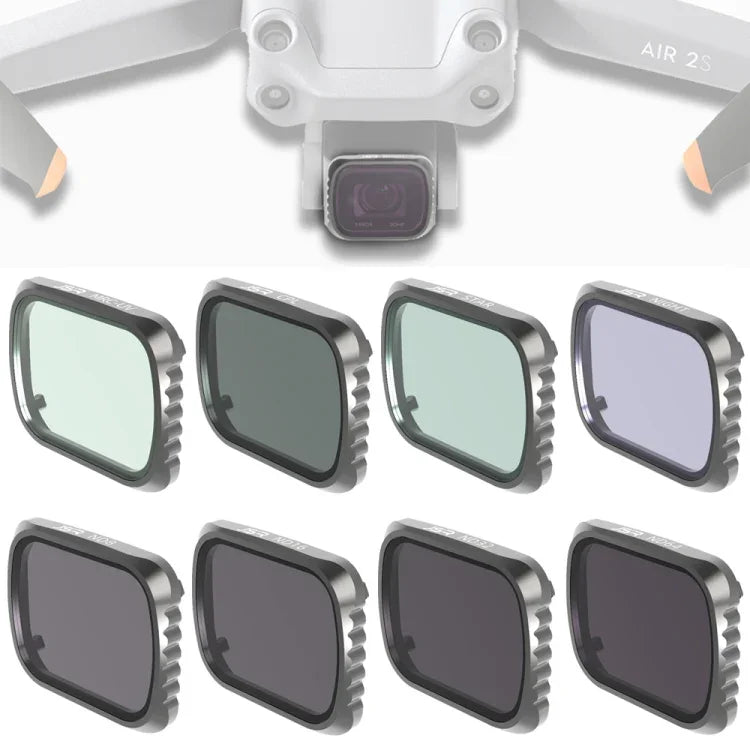 Bộ lọc ống kính 8 trong 1 JSR KS UV + CPL + ND8 + ND16 + ND32 + ND64 + STAR + NIGHT cho DJI Air 2S, Khung nhôm, UV + CPL + ND8 + ND16 + ND32 + ND64 + STAR + NIGHT