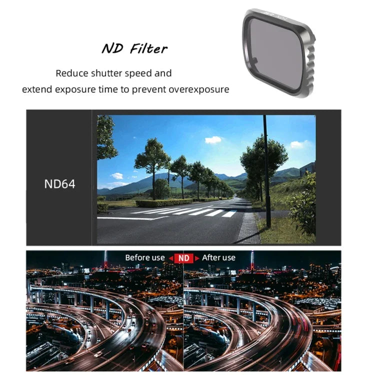 Bộ lọc ống kính 8 trong 1 JSR KS UV + CPL + ND8 + ND16 + ND32 + ND64 + STAR + NIGHT cho DJI Air 2S, Khung nhôm, UV + CPL + ND8 + ND16 + ND32 + ND64 + STAR + NIGHT