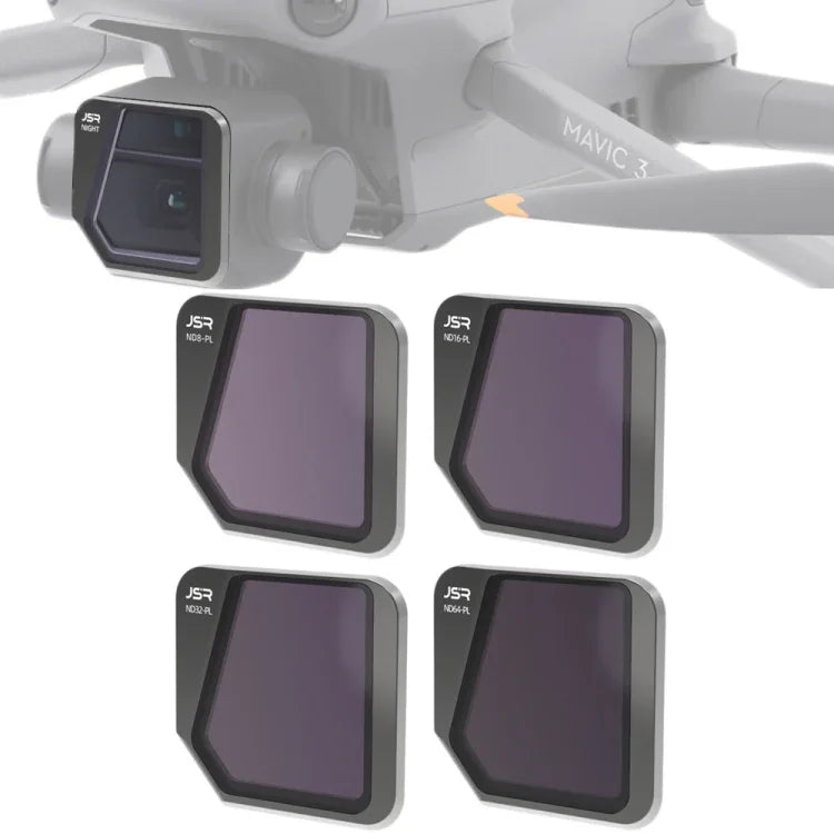 JSR Drone Bộ lọc ống kính 4 trong 1 ND8PL+ND16PL+ND32PL+ND64PL cho DJI Mavic 3, ND8PL+ND16PL+ND32PL+ND64PL