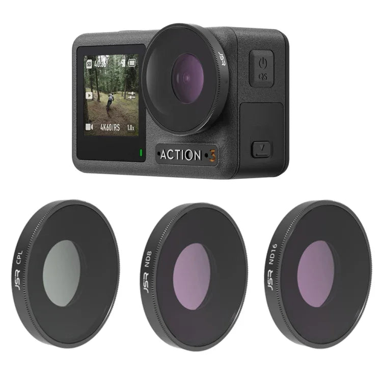 Bộ lọc ống kính JSR 3 trong 1 CPL ND8 ND16 cho DJI Osmo Action 3, 3 trong 1
