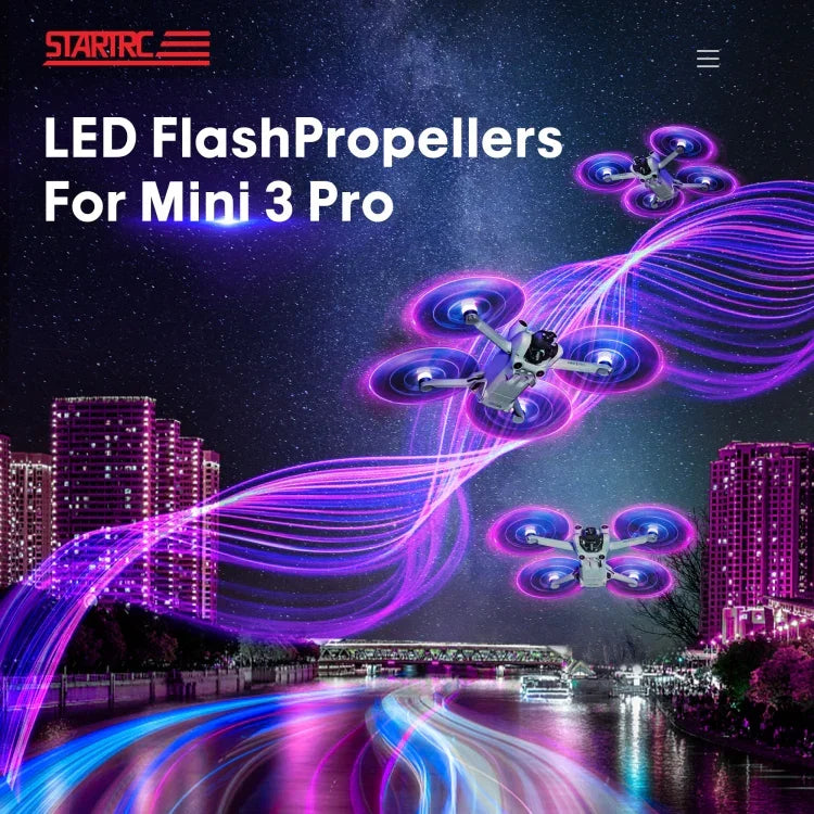 2 cặp cánh quạt LED màu STARTRC đèn flash giảm tiếng ồn cho DJI Mini 4 Pro / Mavic Mini 3 Pro, cho DJI Mavic Mini 3 Pro