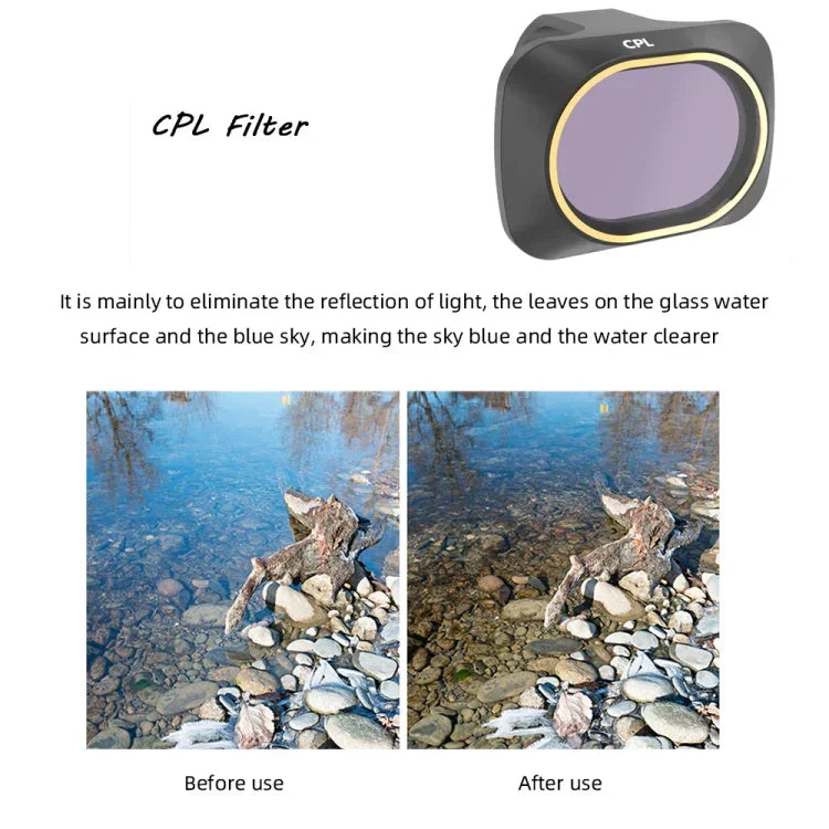 JSR Drone 3 in 1 CPL+ND8+ND16 Lens Filter for DJI MAVIC mini, CPL+ND8+ND16