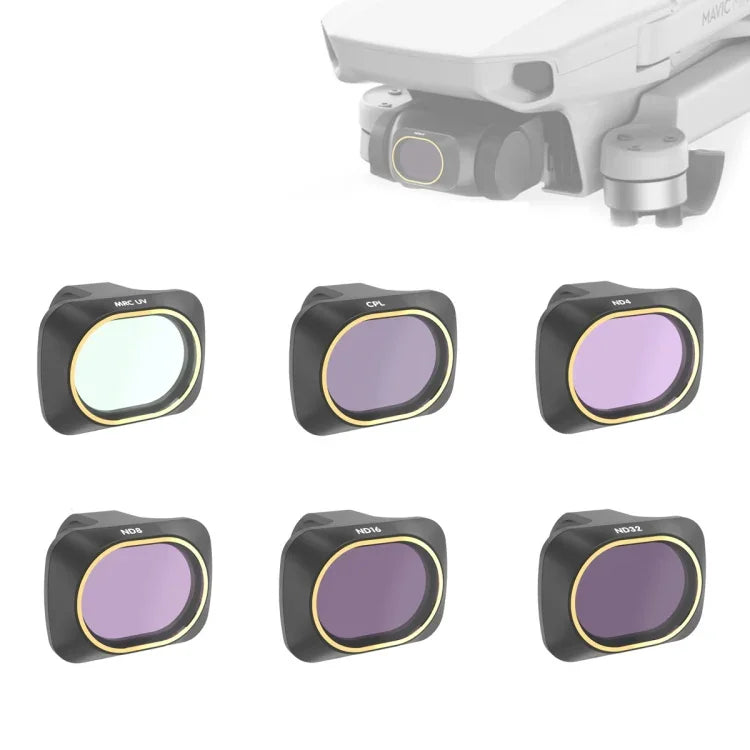 Bộ lọc ống kính 6 trong 1 UV + CPL + ND4 + ND8 + ND16 + ND32 cho drone JSR DJI MAVIC mini, UV + CPL + ND4 + ND8 + ND16 + ND32