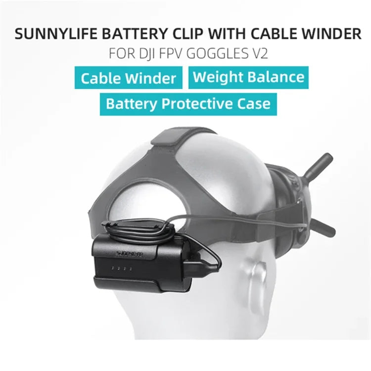 Giá đỡ kẹp pin Sunnylife Quản lý cáp Cuộn dây Bảo vệ cho Kính DJI FPV V2, Giá đỡ pin Sunnylife