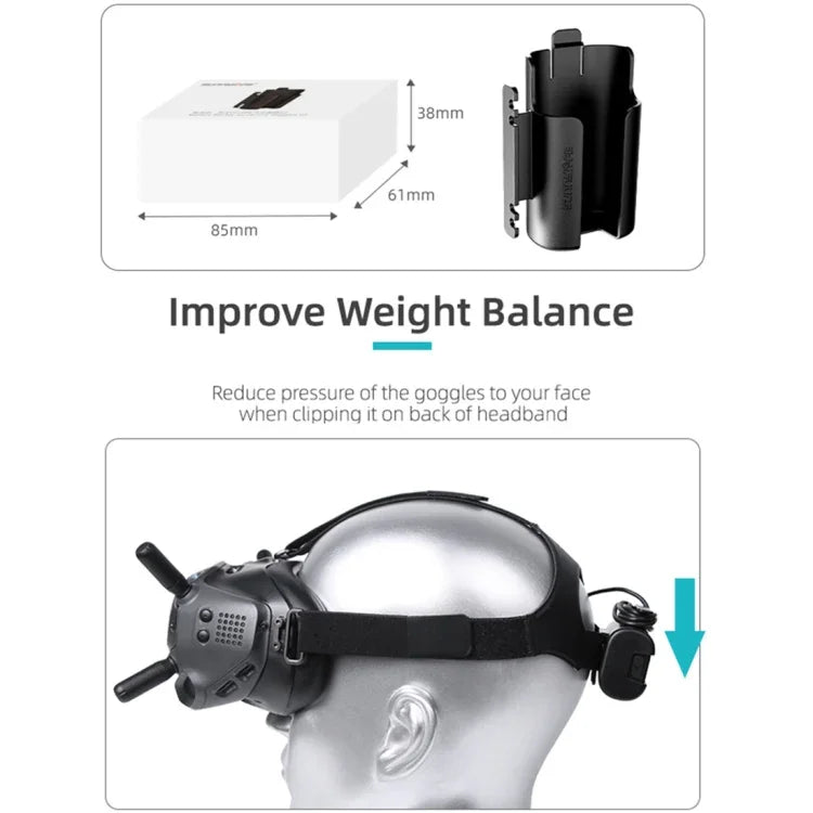 Giá đỡ kẹp pin Sunnylife Quản lý cáp Cuộn dây Bảo vệ cho Kính DJI FPV V2, Giá đỡ pin Sunnylife