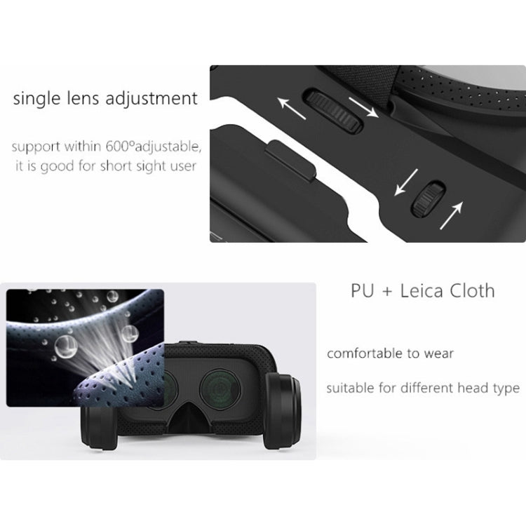 Kính video 3D thực tế ảo VR SHINECON G04E phù hợp điện thoại 3.5 inch - 6.0 inch với tai nghe HiFi