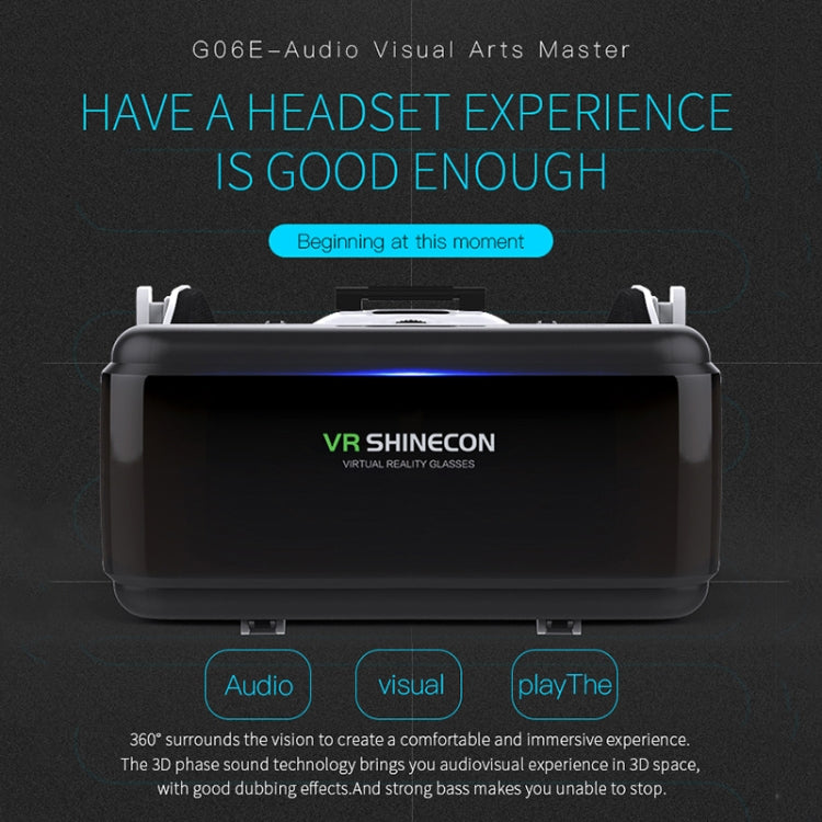 Kính thực tế ảo 3D VR SHINECON G06E phù hợp cho điện thoại thông minh 4.7 inch - 6.1 inch kèm tai nghe, G06E