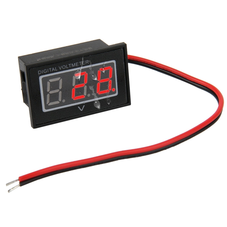 Đồng hồ đo điện áp kỹ thuật số mini chống nước IPX4 V40D 2 dây hiển thị đèn đỏ, đo điện áp: DC 2.5-30V, DT0002G, DT0002L, DT0002R