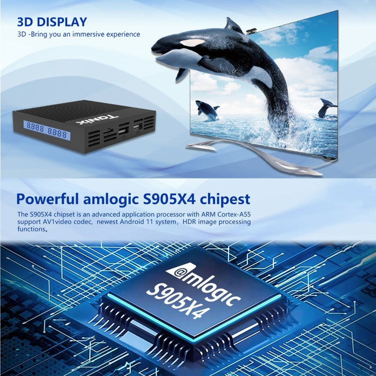 Tanix X4 Hộp TV Thông Minh Android 11, Chip Amlogic S905X4 Bốn Nhân, 4GB+64GB, WiFi Kép, Bluetooth, 4GB+64GB