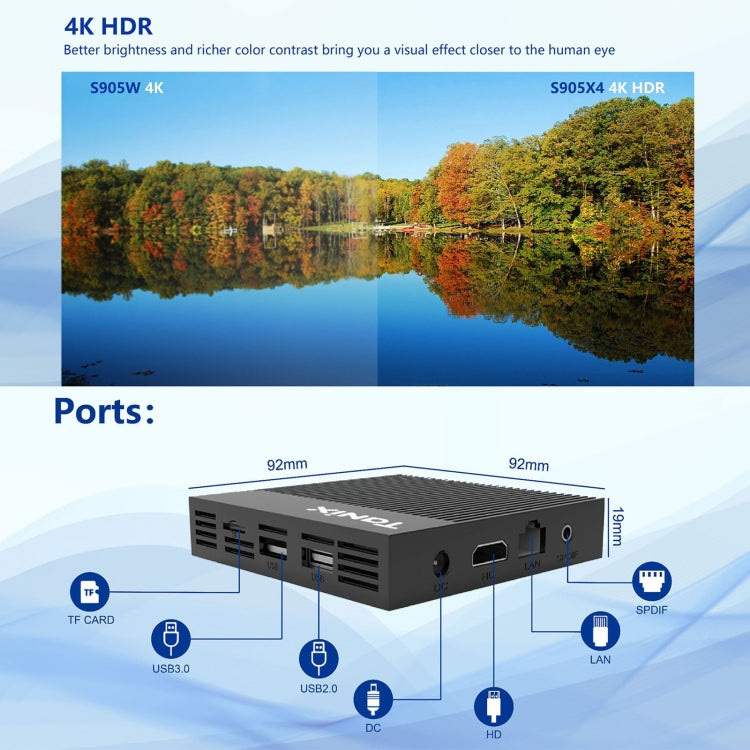 Tanix X4 Hộp TV Thông Minh Android 11, Chip Amlogic S905X4 Bốn Nhân, 4GB+64GB, WiFi Kép, Bluetooth, 4GB+64GB