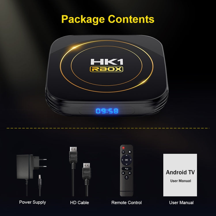 HK1 RBOX-H8S Hộp TV Thông Minh 4K Ultra HD Android 12.0 với Điều Khiển Từ Xa, Chip Allwinner H618 Bốn Nhân, 4GB+64GB, 4GB+64GB
