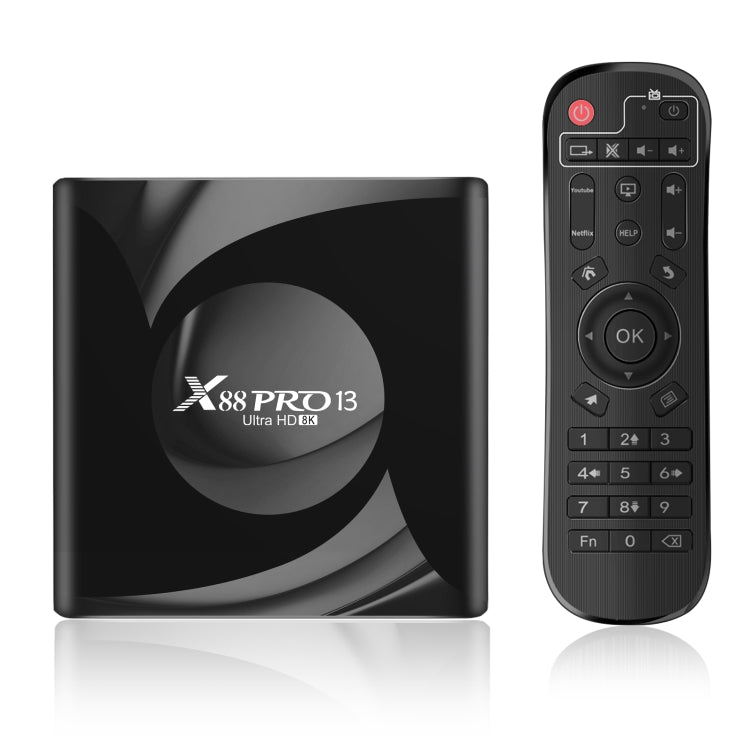X88 Pro 13 Android 13.0 Hộp TV Thông Minh với Điều Khiển Từ Xa, RK3528 Bốn Nhân, 4G+64GB, 4G+64GB