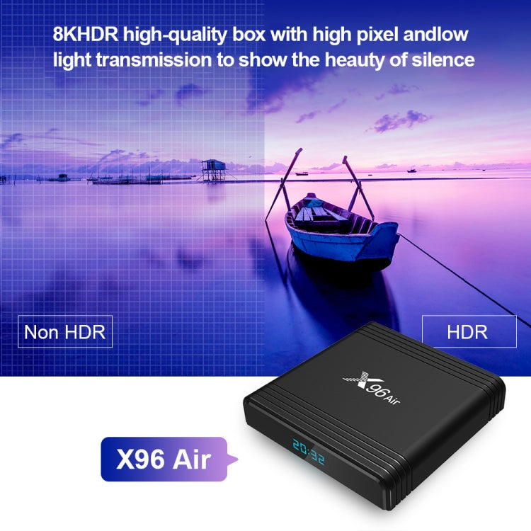X96 Air 8K Hộp TV Thông Minh Android 9.0 Đầu Phát Media với Điều Khiển Từ Xa, Chip Amlogic S905X3 Bốn Nhân, RAM: 4GB, ROM: 64GB, WiFi Băng Tần Kép, Bluetooth, Phích Cắm AU, 4GB+64GB