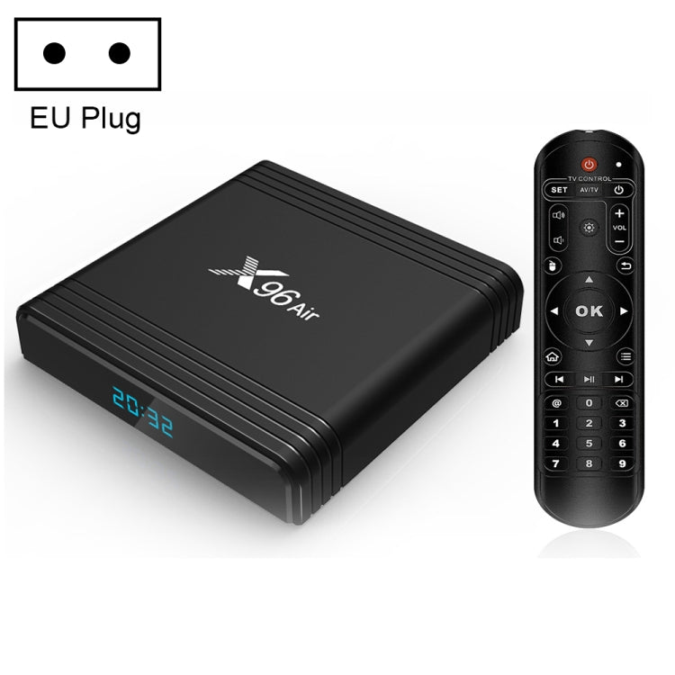 X96 Air 8K Hộp TV Thông Minh Android 9.0 Đầu Phát Media với Điều Khiển Từ Xa, Chip Amlogic S905X3 Bốn Nhân, RAM: 4GB, ROM: 64GB, WiFi Băng Tần Kép, Bluetooth, Phích Cắm AU, 4GB+64GB
