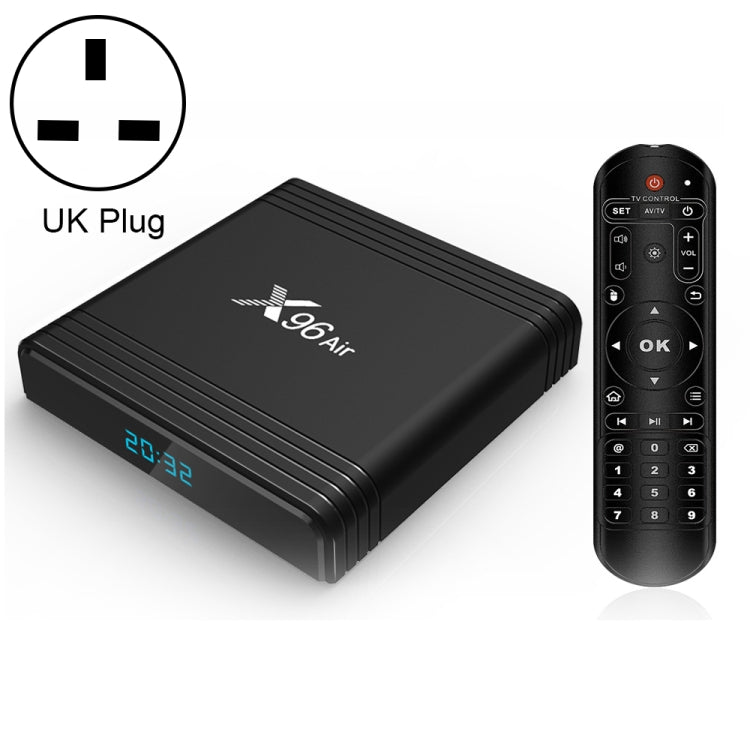 X96 Air 8K Hộp TV Thông Minh Android 9.0 Đầu Phát Media với Điều Khiển Từ Xa, Chip Amlogic S905X3 Bốn Nhân, RAM: 4GB, ROM: 64GB, WiFi Băng Tần Kép, Bluetooth, Phích Cắm AU, 4GB+64GB